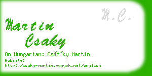 martin csaky business card